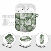 Sage Green Aloha Hawaii AirPods Case Monstera Hibiscus Plumeria Seamless Vibes - Polynesian Pride