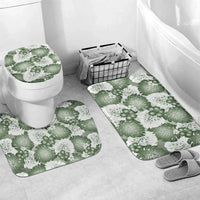Sage Green Aloha Hawaii Bathroom Set Monstera Hibiscus Plumeria Seamless Vibes - Polynesian Pride