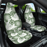 Sage Green Aloha Hawaii Car Seat Cover Monstera Hibiscus Plumeria Seamless Vibes - Polynesian Pride