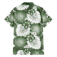 Sage Green Aloha Hawaii Family Matching Off Shoulder Maxi Dress and Hawaiian Shirt Monstera Hibiscus Plumeria Seamless Vibes - Polynesian Pride