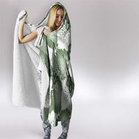 Sage Green Aloha Hawaii Hooded Blanket Monstera Hibiscus Plumeria Seamless Vibes - Polynesian Pride