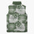 Sage Green Aloha Hawaii Sleeveless Puffer Jacket Monstera Hibiscus Plumeria Seamless Vibes - Polynesian Pride