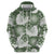 Sage Green Aloha Hawaii Zip Hoodie Monstera Hibiscus Plumeria Seamless Vibes - Polynesian Pride
