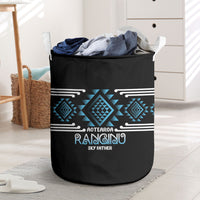 Aotearoa Atua Ranginui Laundry Basket Maori Sky Father Taniko Motifs