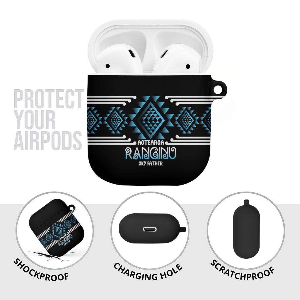 Aotearoa Atua Ranginui AirPods Case Maori Sky Father Taniko Motifs
