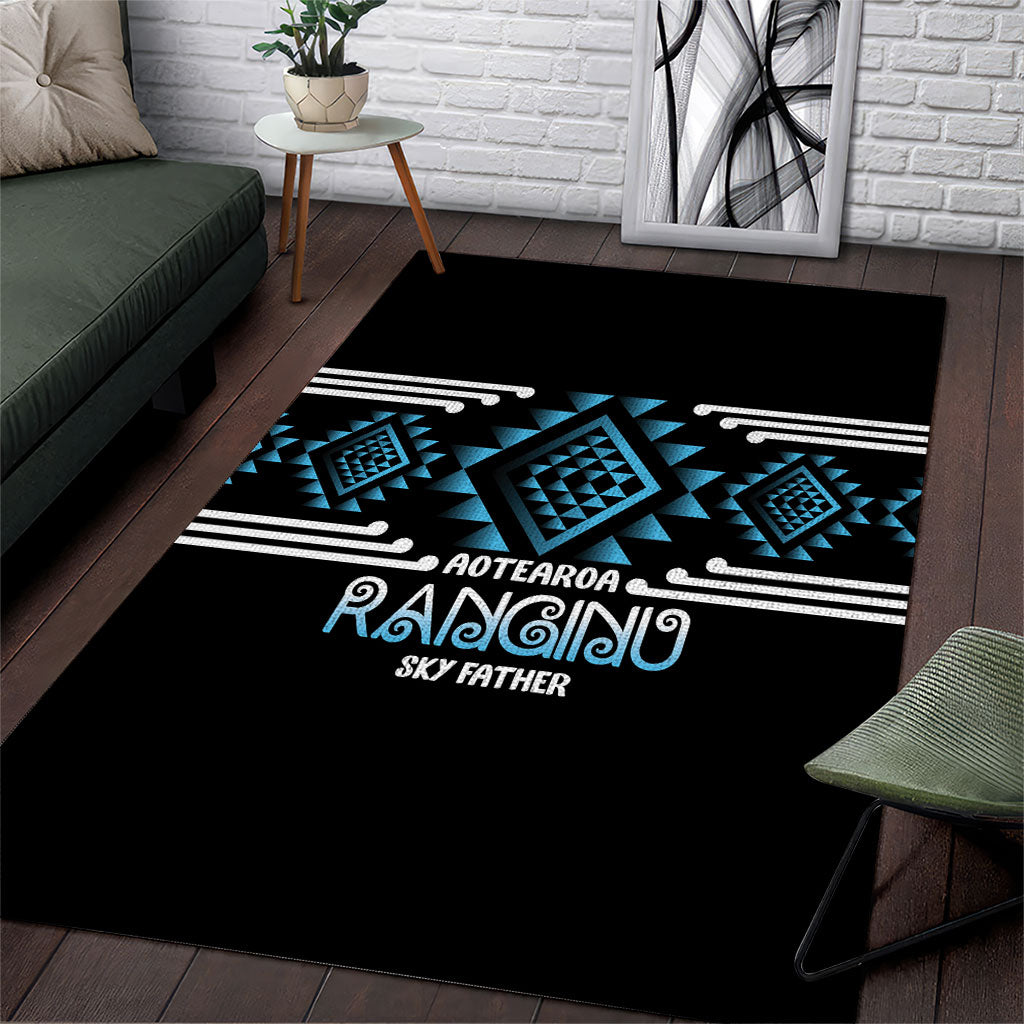 Aotearoa Atua Ranginui Area Rug Maori Sky Father Taniko Motifs