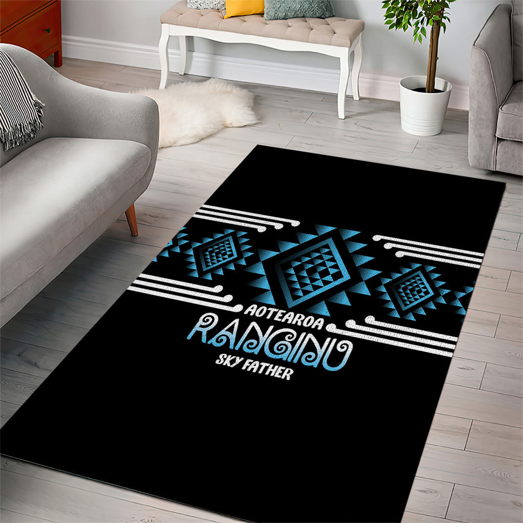 Aotearoa Atua Ranginui Area Rug Maori Sky Father Taniko Motifs