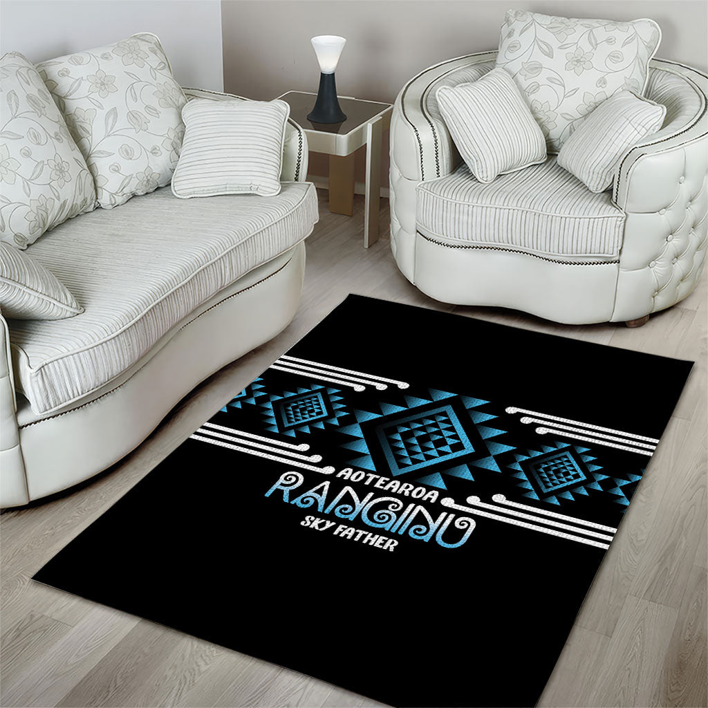 Aotearoa Atua Ranginui Area Rug Maori Sky Father Taniko Motifs