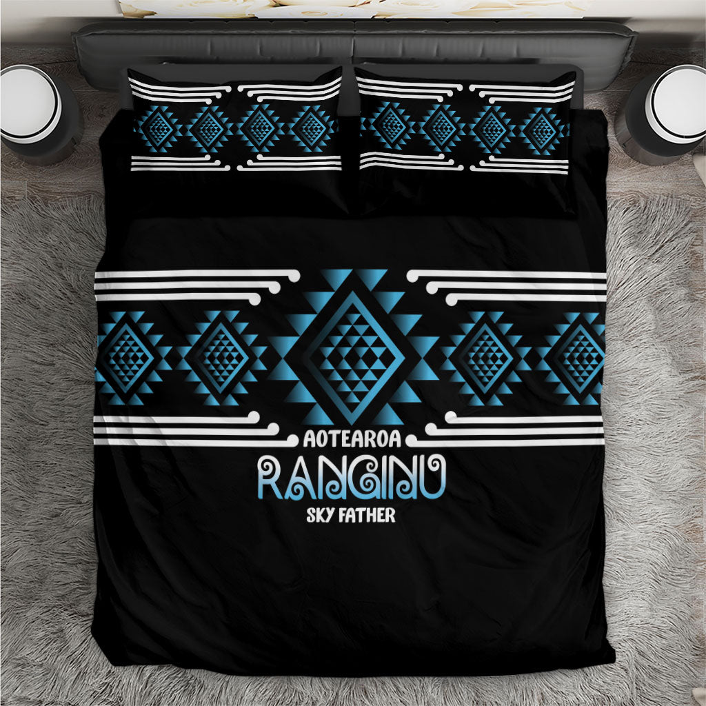 Aotearoa Atua Ranginui Bedding Set Maori Sky Father Taniko Motifs