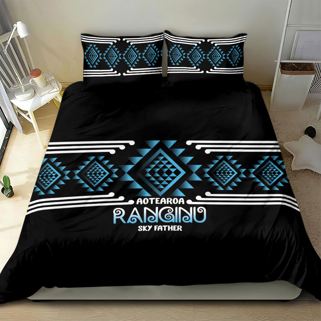 Aotearoa Atua Ranginui Bedding Set Maori Sky Father Taniko Motifs