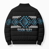Aotearoa Atua Ranginui Personalised Bomber Puffer Jacket Maori Sky Father Taniko Motifs