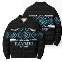 Aotearoa Atua Ranginui Personalised Bomber Puffer Jacket Maori Sky Father Taniko Motifs