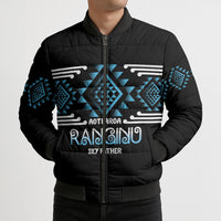 Aotearoa Atua Ranginui Personalised Bomber Puffer Jacket Maori Sky Father Taniko Motifs