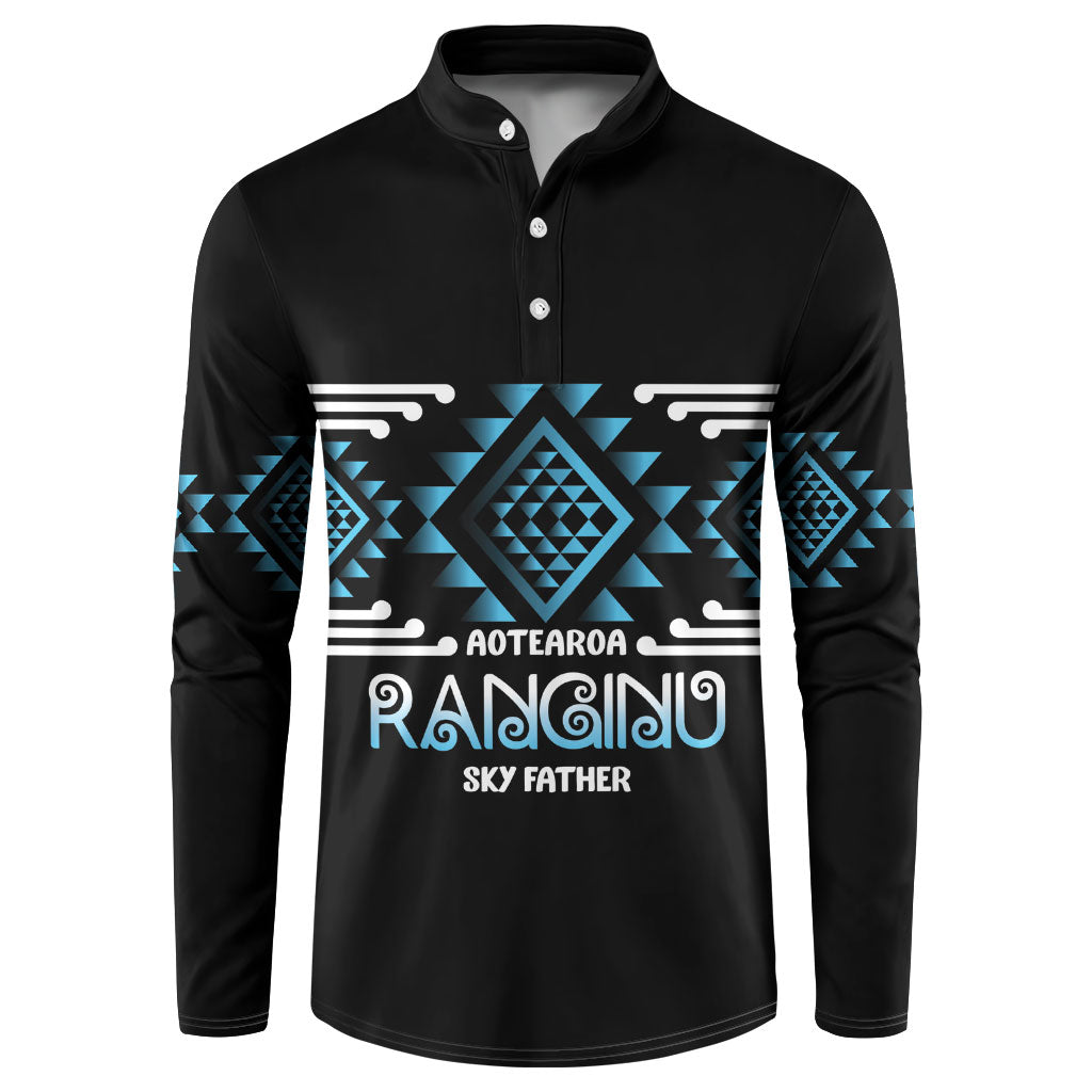 Aotearoa Atua Ranginui Personalised Button Sweatshirt Maori Sky Father Taniko Motifs