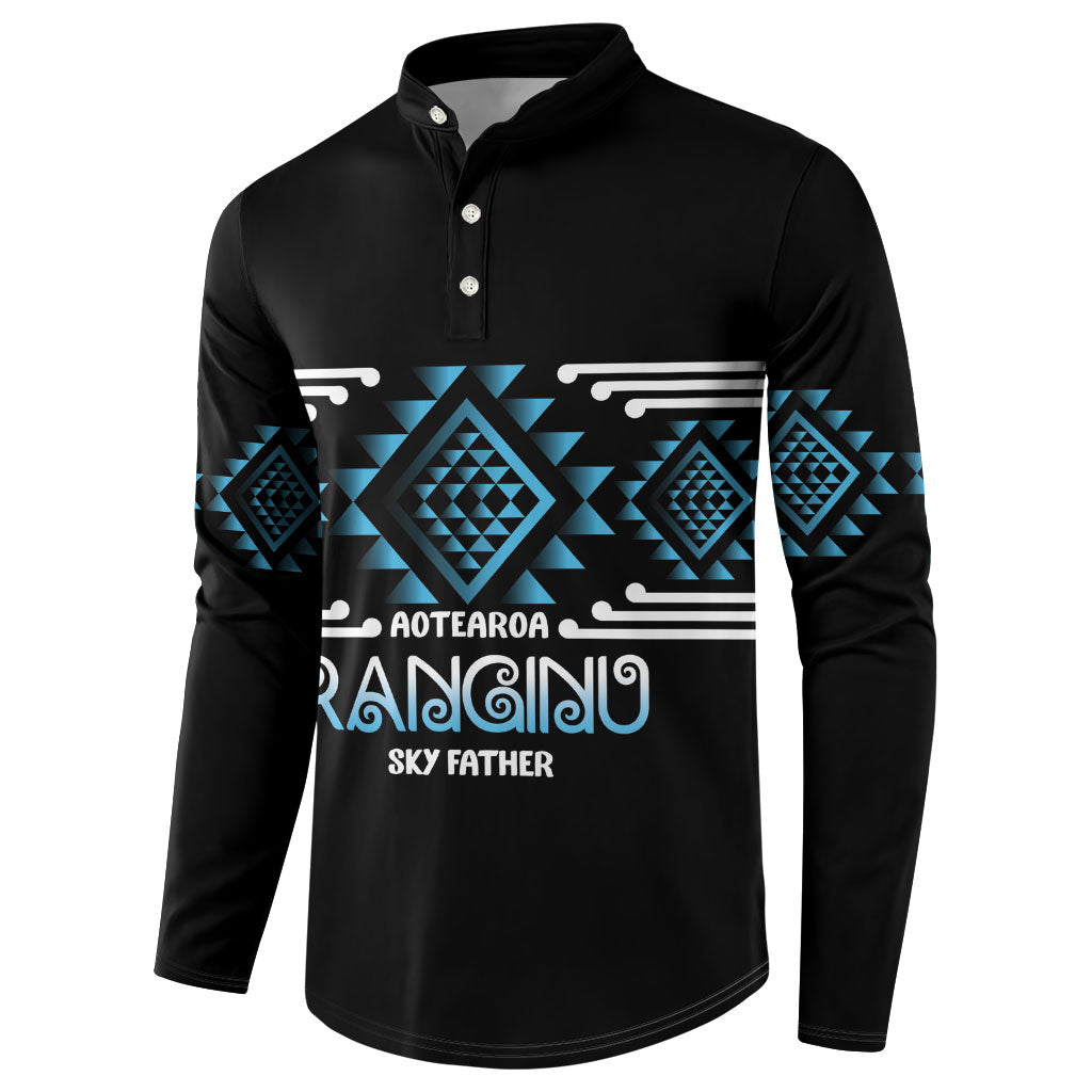 Aotearoa Atua Ranginui Personalised Button Sweatshirt Maori Sky Father Taniko Motifs