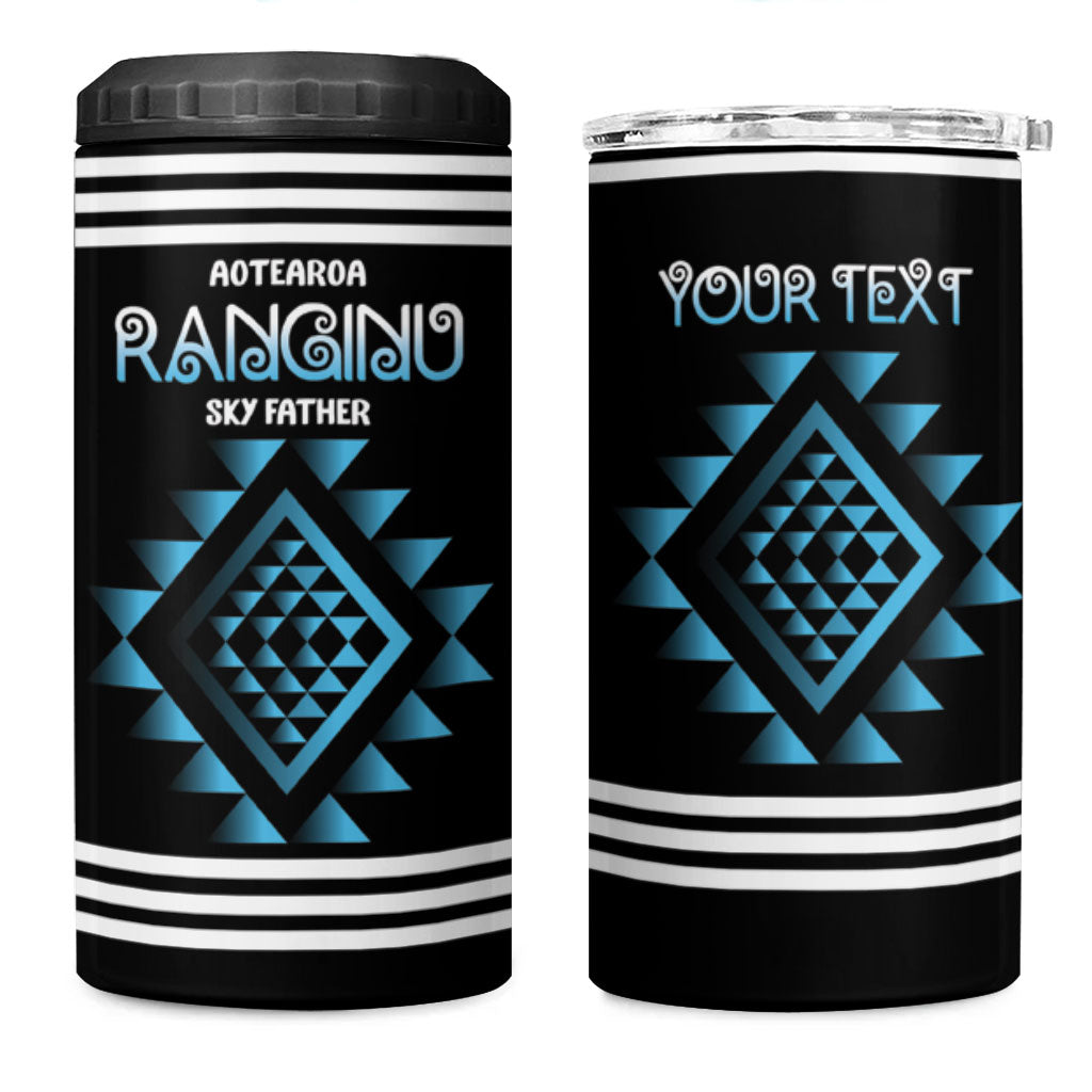 Aotearoa Atua Ranginui Personalised 4 in 1 Can Cooler Tumbler Maori Sky Father Taniko Motifs