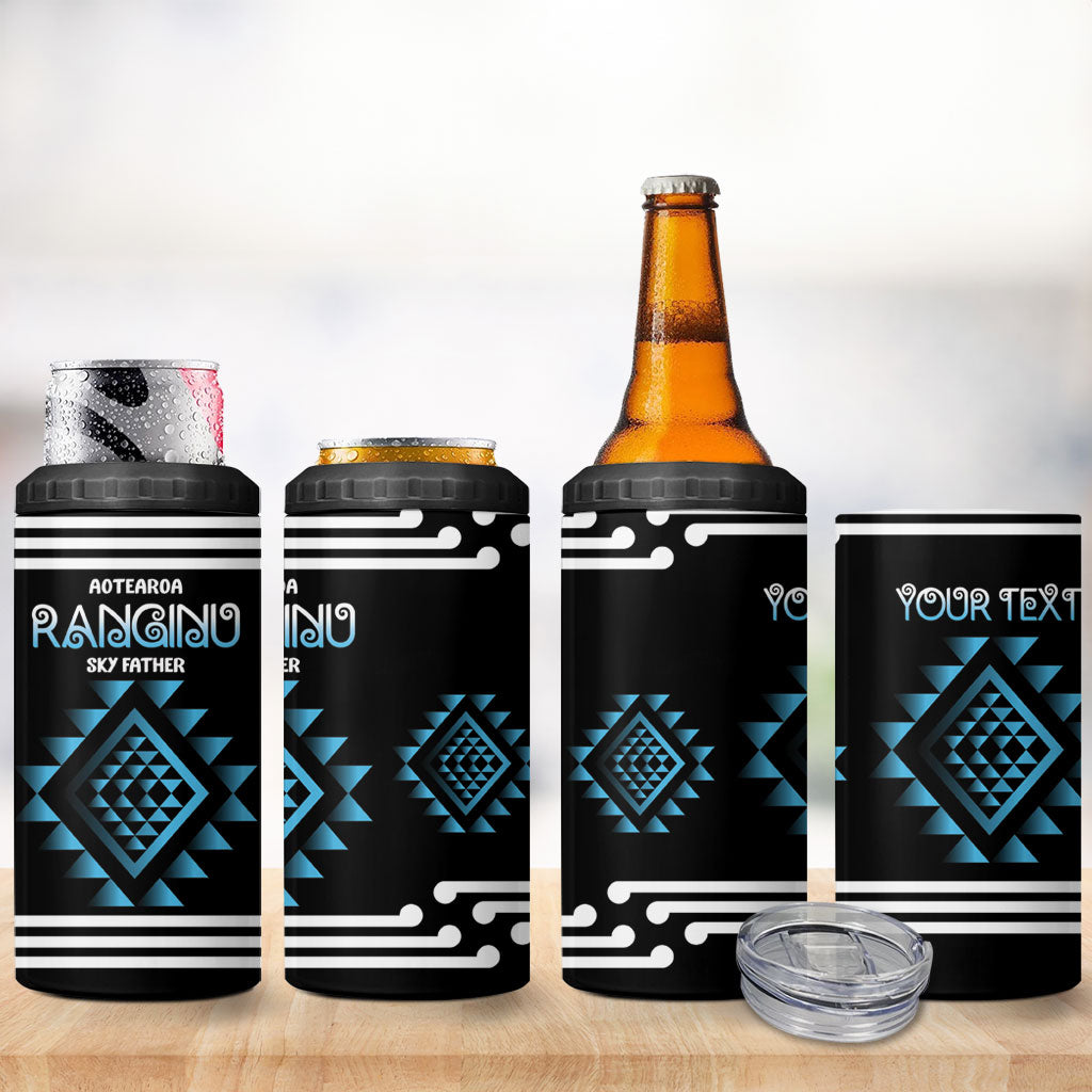 Aotearoa Atua Ranginui Personalised 4 in 1 Can Cooler Tumbler Maori Sky Father Taniko Motifs