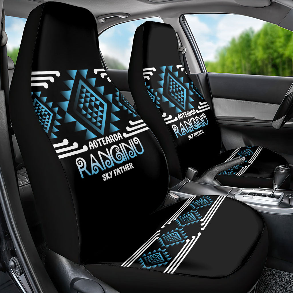 Aotearoa Atua Ranginui Car Seat Cover Maori Sky Father Taniko Motifs