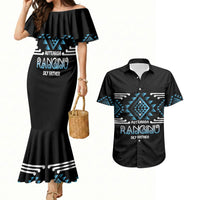 Aotearoa Atua Ranginui Personalised Couples Matching Mermaid Dress and Hawaiian Shirt Maori Sky Father Taniko Motifs