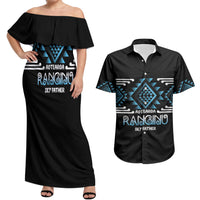 Aotearoa Atua Ranginui Personalised Couples Matching Off Shoulder Maxi Dress and Hawaiian Shirt Maori Sky Father Taniko Motifs