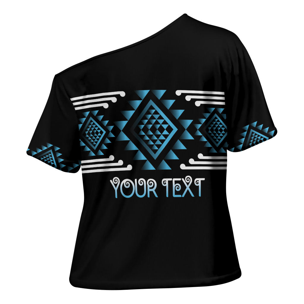 Aotearoa Atua Ranginui Personalised Cross Shoulder Shirt Maori Sky Father Taniko Motifs