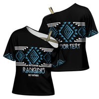 Aotearoa Atua Ranginui Personalised Cross Shoulder Shirt Maori Sky Father Taniko Motifs