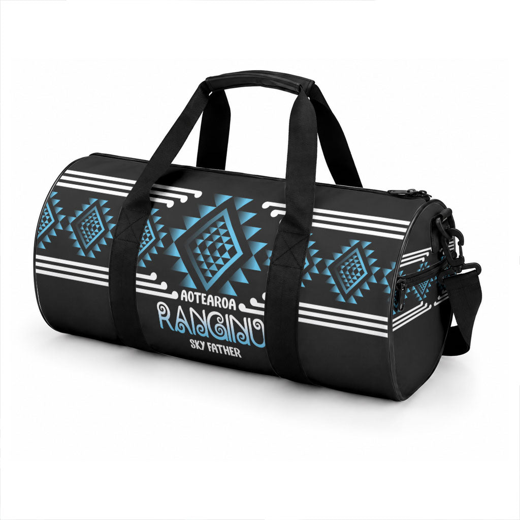 Aotearoa Atua Ranginui Duffle Bag Maori Sky Father Taniko Motifs
