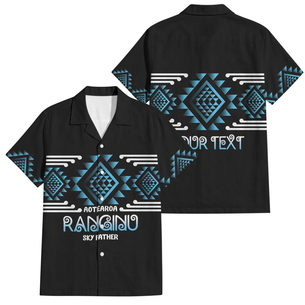 Aotearoa Atua Ranginui Personalised Family Matching Short Sleeve Bodycon Dress and Hawaiian Shirt Maori Sky Father Taniko Motifs