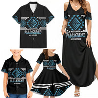 Aotearoa Atua Ranginui Personalised Family Matching Summer Maxi Dress and Hawaiian Shirt Maori Sky Father Taniko Motifs