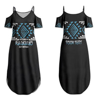 Aotearoa Atua Ranginui Personalised Family Matching Summer Maxi Dress and Hawaiian Shirt Maori Sky Father Taniko Motifs
