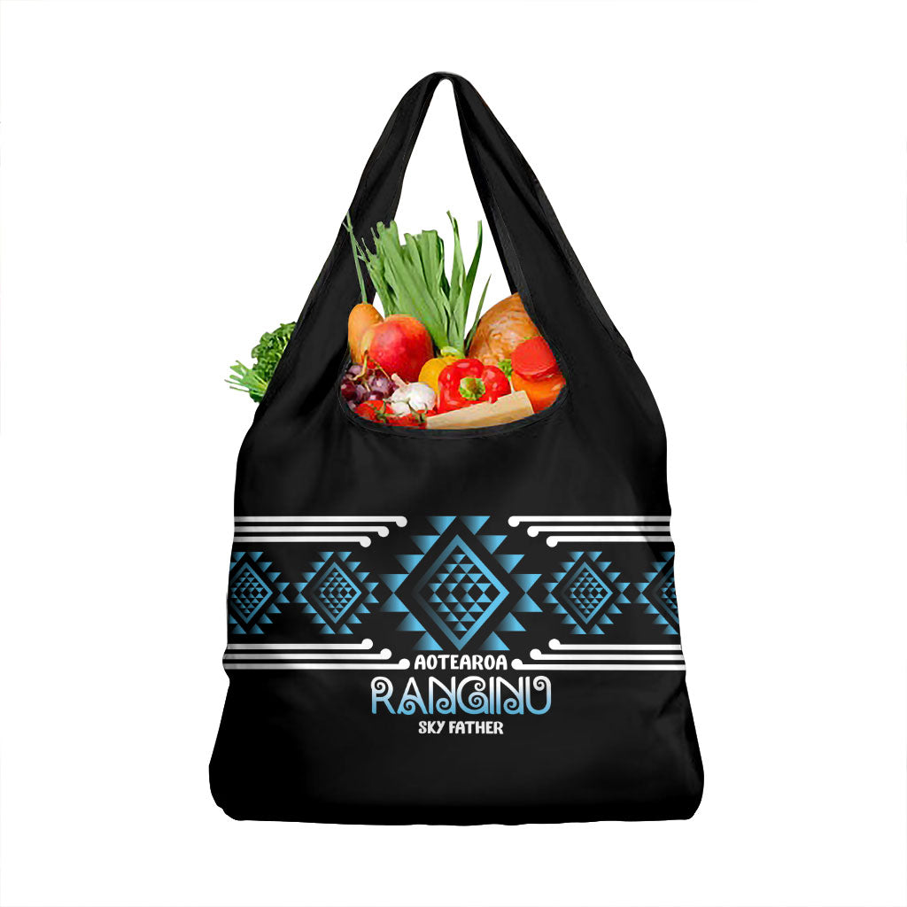 Aotearoa Atua Ranginui Grocery Bag Maori Sky Father Taniko Motifs