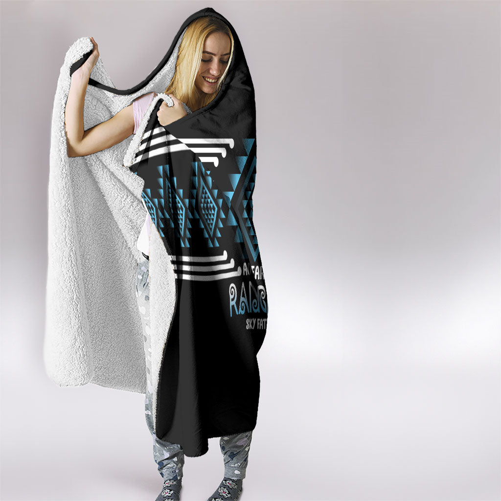 Aotearoa Atua Ranginui Hooded Blanket Maori Sky Father Taniko Motifs
