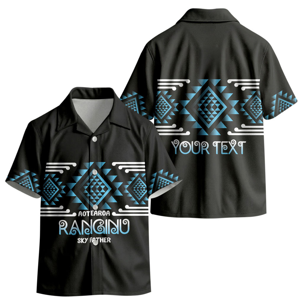 Aotearoa Atua Ranginui Personalised Kid Hawaiian Shirt Maori Sky Father Taniko Motifs