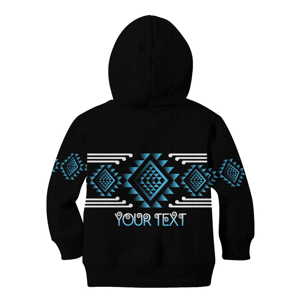 Aotearoa Atua Ranginui Personalised Kid Hoodie Maori Sky Father Taniko Motifs