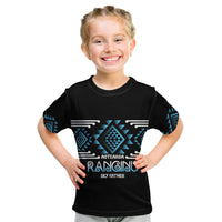 Aotearoa Atua Ranginui Personalised Kid T Shirt Maori Sky Father Taniko Motifs