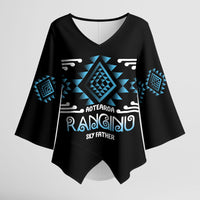 Aotearoa Atua Ranginui Personalised Kimono Sleeve Blouse Maori Sky Father Taniko Motifs