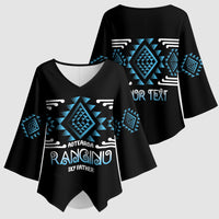 Aotearoa Atua Ranginui Personalised Kimono Sleeve Blouse Maori Sky Father Taniko Motifs
