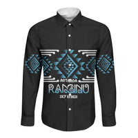 Aotearoa Atua Ranginui Personalised Long Sleeve Button Shirt Maori Sky Father Taniko Motifs