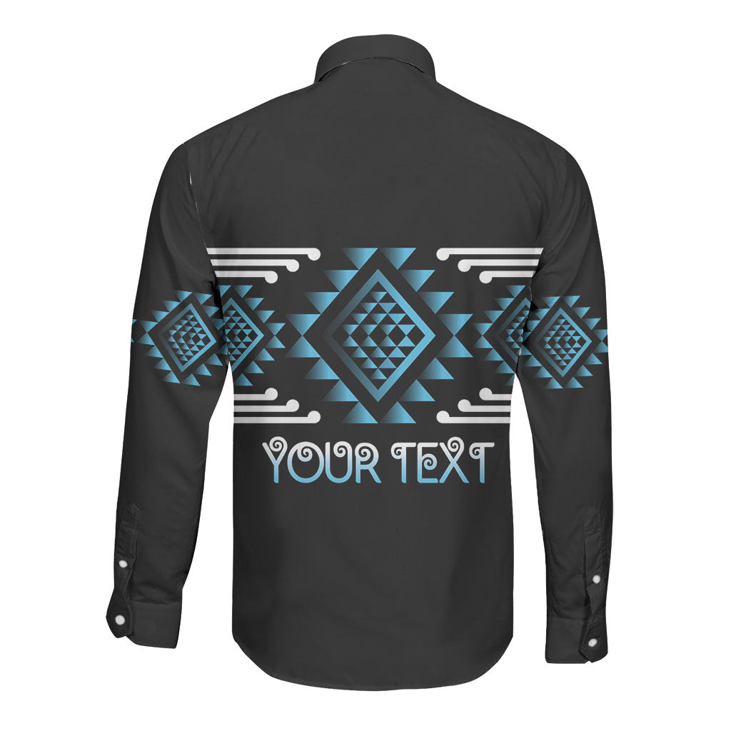 Aotearoa Atua Ranginui Personalised Long Sleeve Button Shirt Maori Sky Father Taniko Motifs