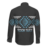 Aotearoa Atua Ranginui Personalised Long Sleeve Button Shirt Maori Sky Father Taniko Motifs