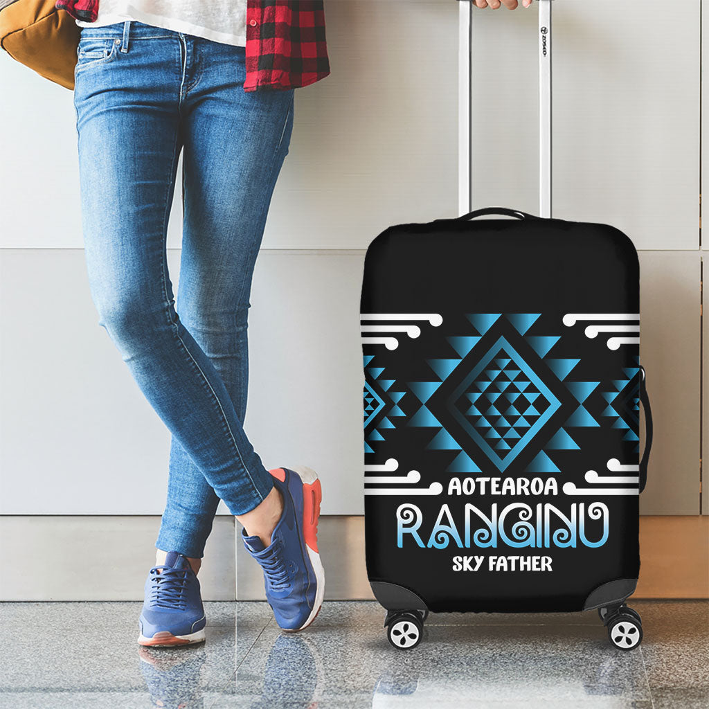 Aotearoa Atua Ranginui Luggage Cover Maori Sky Father Taniko Motifs