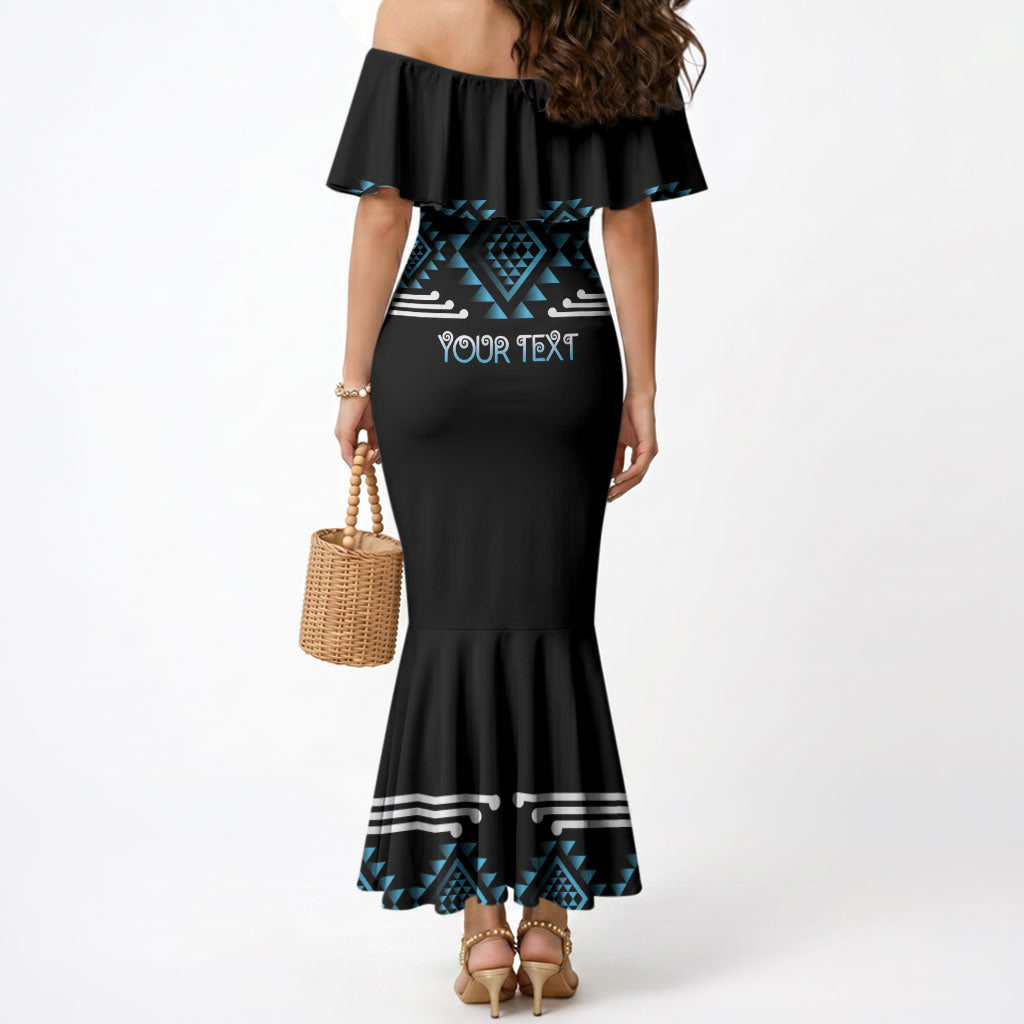 Aotearoa Atua Ranginui Personalised Mermaid Dress Maori Sky Father Taniko Motifs