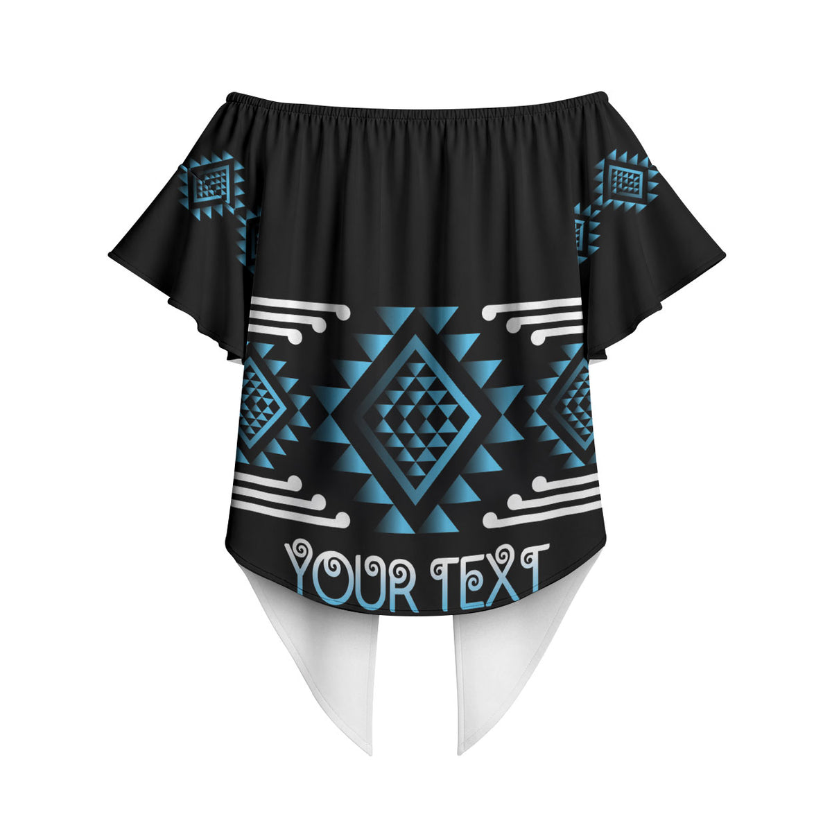 Aotearoa Atua Ranginui Personalised Off Shoulder Wrap Waist Top Maori Sky Father Taniko Motifs