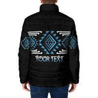 Aotearoa Atua Ranginui Personalised Padded Jacket Maori Sky Father Taniko Motifs