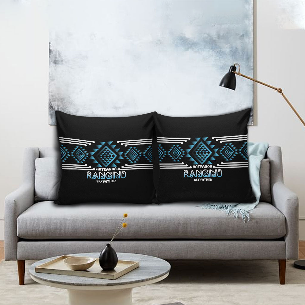 Aotearoa Atua Ranginui Pillow Cover Maori Sky Father Taniko Motifs