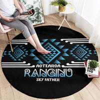 Aotearoa Atua Ranginui Round Carpet Maori Sky Father Taniko Motifs