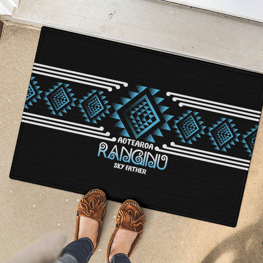 Aotearoa Atua Ranginui Rubber Doormat Maori Sky Father Taniko Motifs