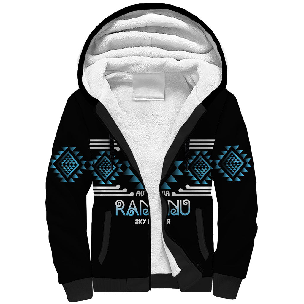 Aotearoa Atua Ranginui Personalised Sherpa Hoodie Maori Sky Father Taniko Motifs