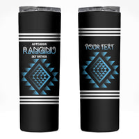 Aotearoa Atua Ranginui Personalised Skinny Tumbler Maori Sky Father Taniko Motifs