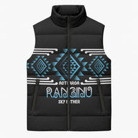 Aotearoa Atua Ranginui Personalised Sleeveless Puffer Jacket Maori Sky Father Taniko Motifs